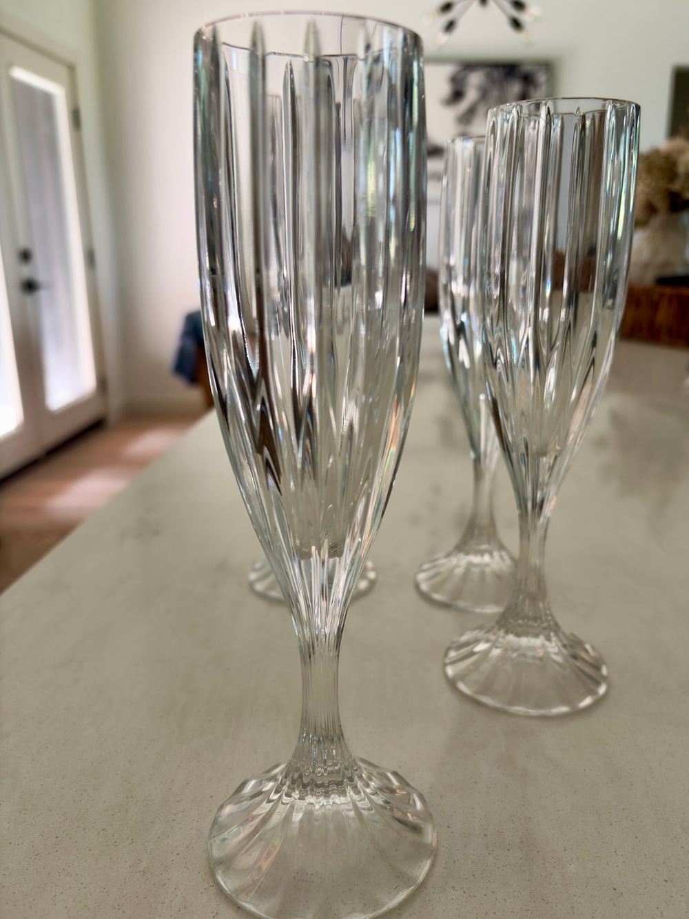Mikasa Crystal Fluted Champagne Glasses- Set of 4